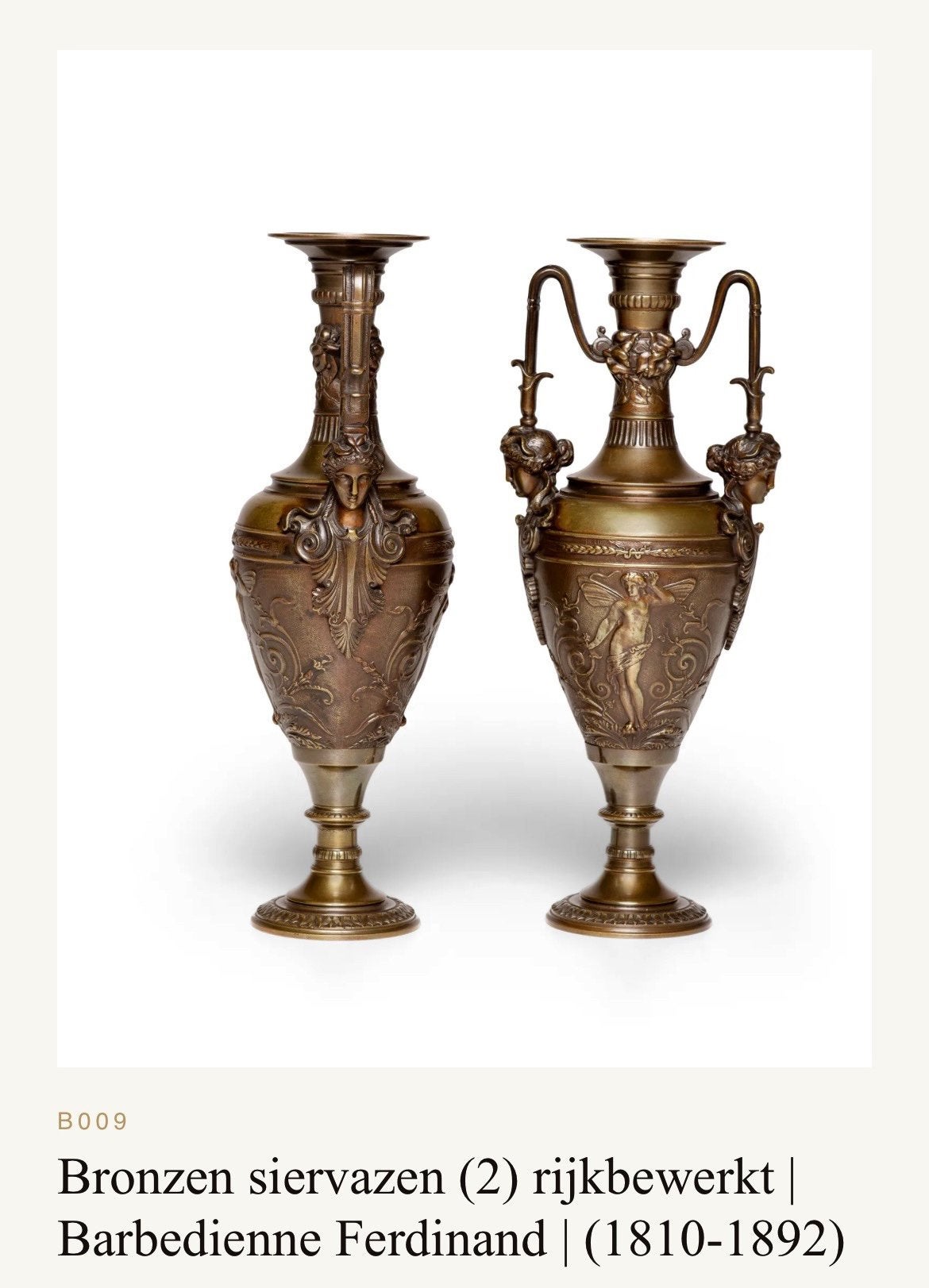 Exclusieve siervazen Ferdinand Barbedienne (1810-1892), Ophalen