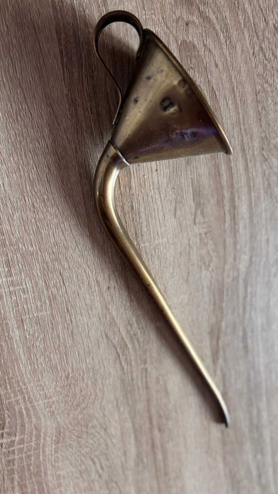 Antieke koperen trechter met lange tuit, Antiek en Kunst, Ophalen, Koper