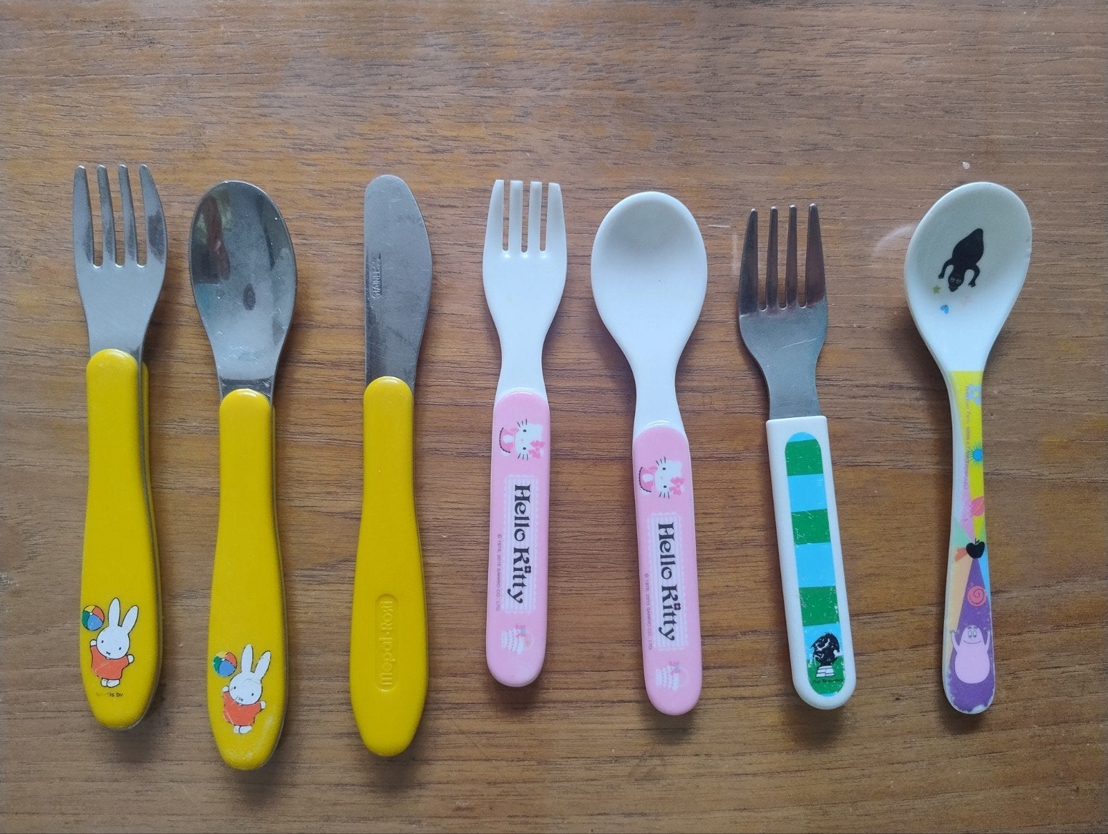 Kinderbestek: Nijntje, Hello Kitty, Jip & Janneke, Barbapapa, Gebruikt, Kinderbestek, Los bestek, Ophalen of Verzenden