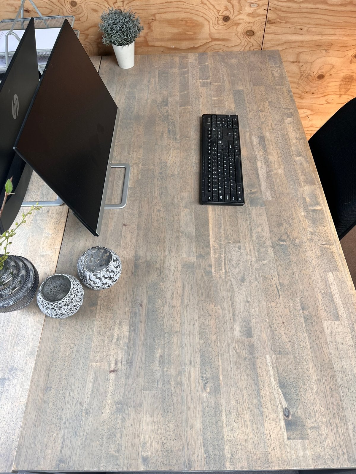 Bureau (8 stuks), Ophalen, Zwart, 160 cm, Hout
