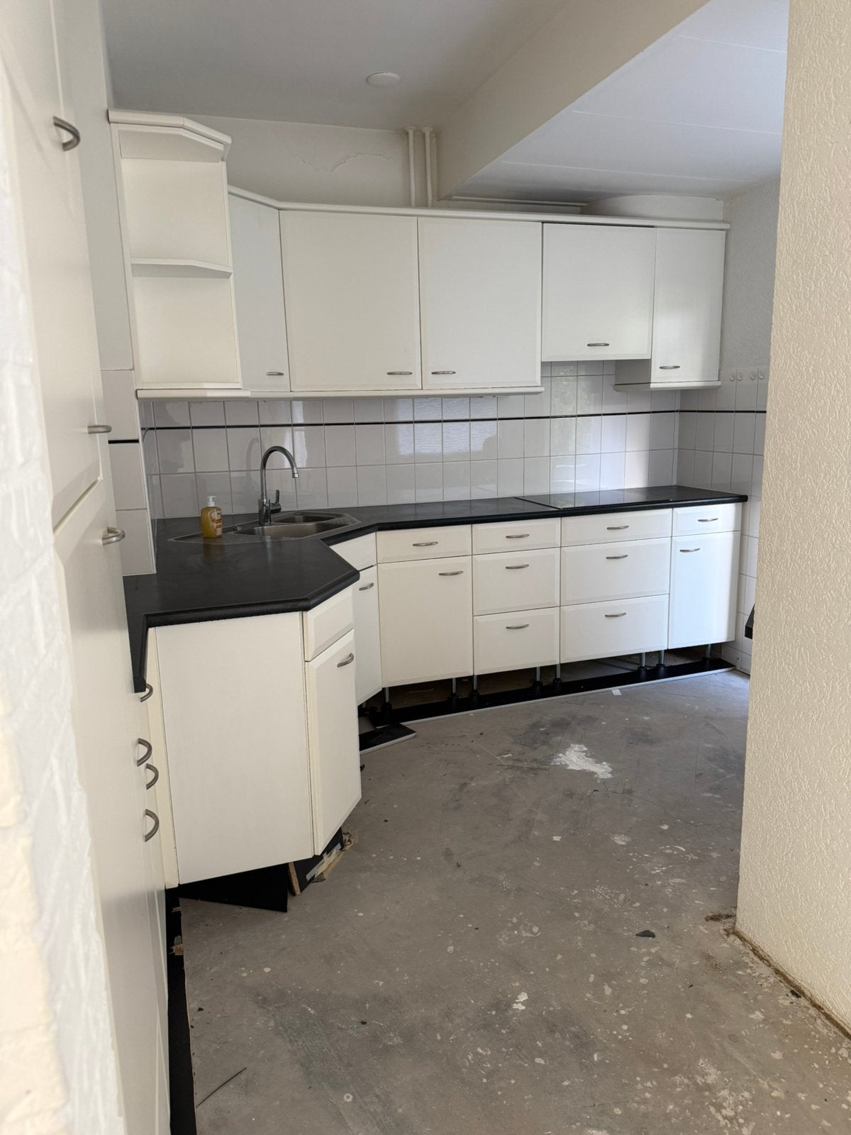 Keuken, Ophalen, Gebruikt, Wit, Hoekkeuken