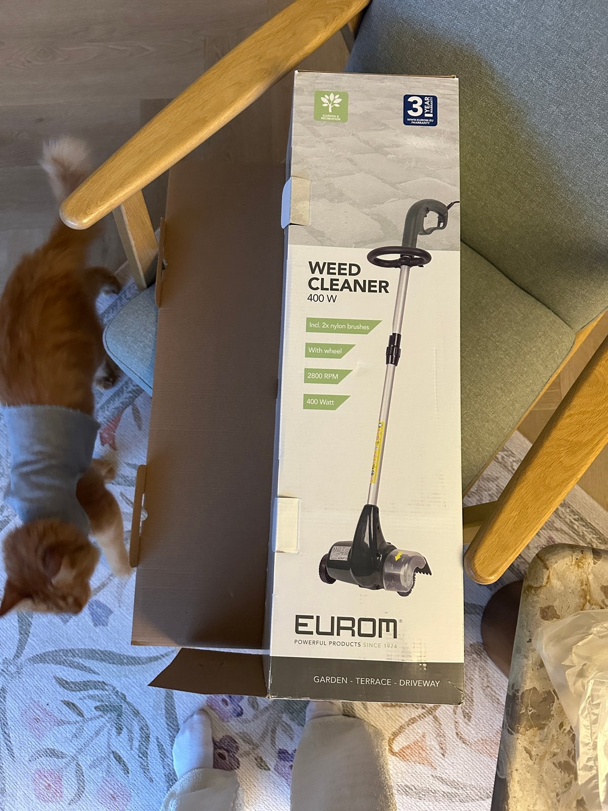 Eurom Onkruidborstel 400W - Nieuw in doos, Ophalen of Verzenden, Nieuw, Minder dan 10 cm, Elektrisch