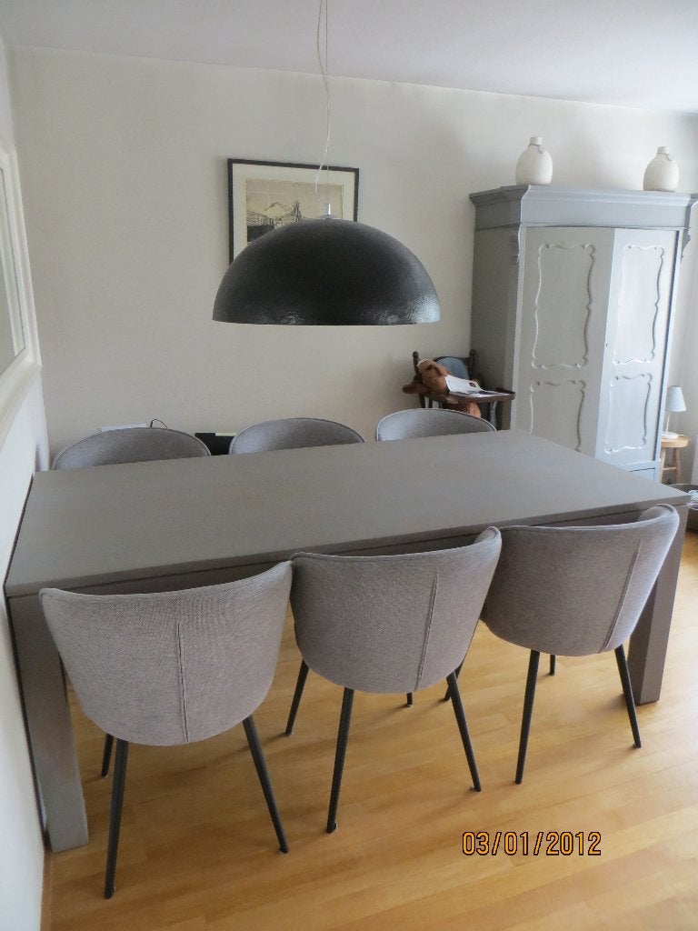 Eetkamer tafel met bijbehorende stoelen, Ophalen, Gebruikt, Teakhout, 50 tot 100 cm