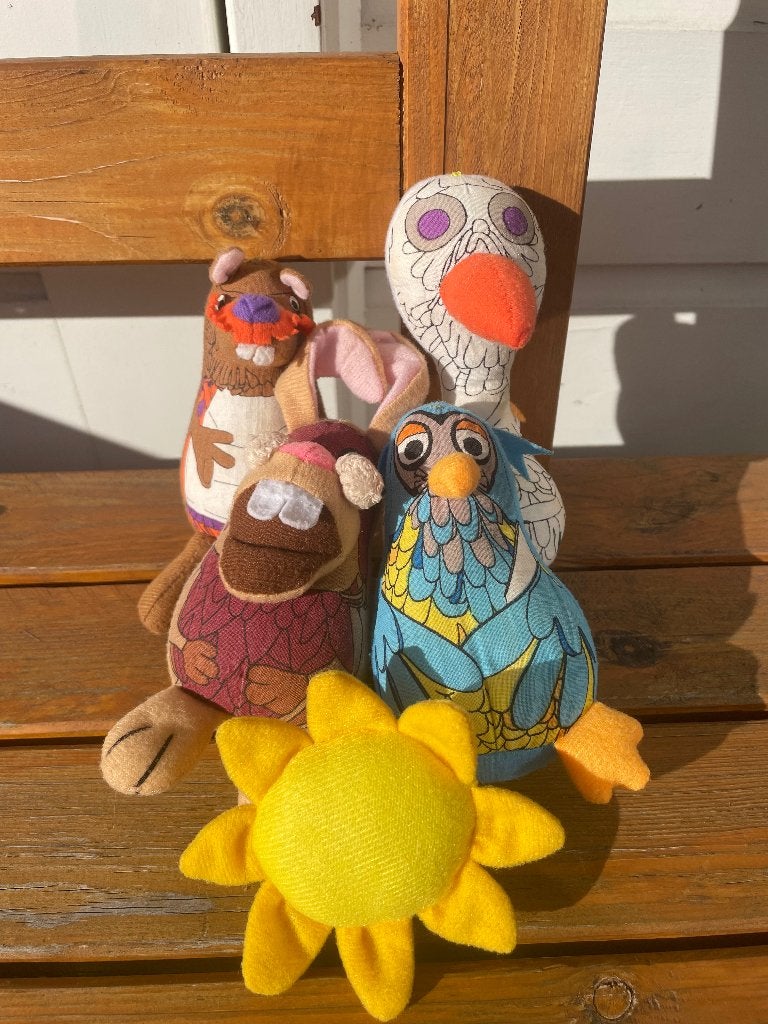 Vintage De Fabeltjeskrant knuffels | uil haas ooievaar bever, Kinderen en Baby's, Ophalen of Verzenden, Gebruikt, Overige typen