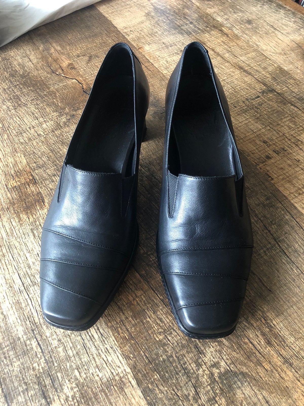 Leren lederen Verhulst dames pumps instappers maat 6 H 39, Pumps, Zwart, Ophalen of Verzenden, Zo goed als nieuw