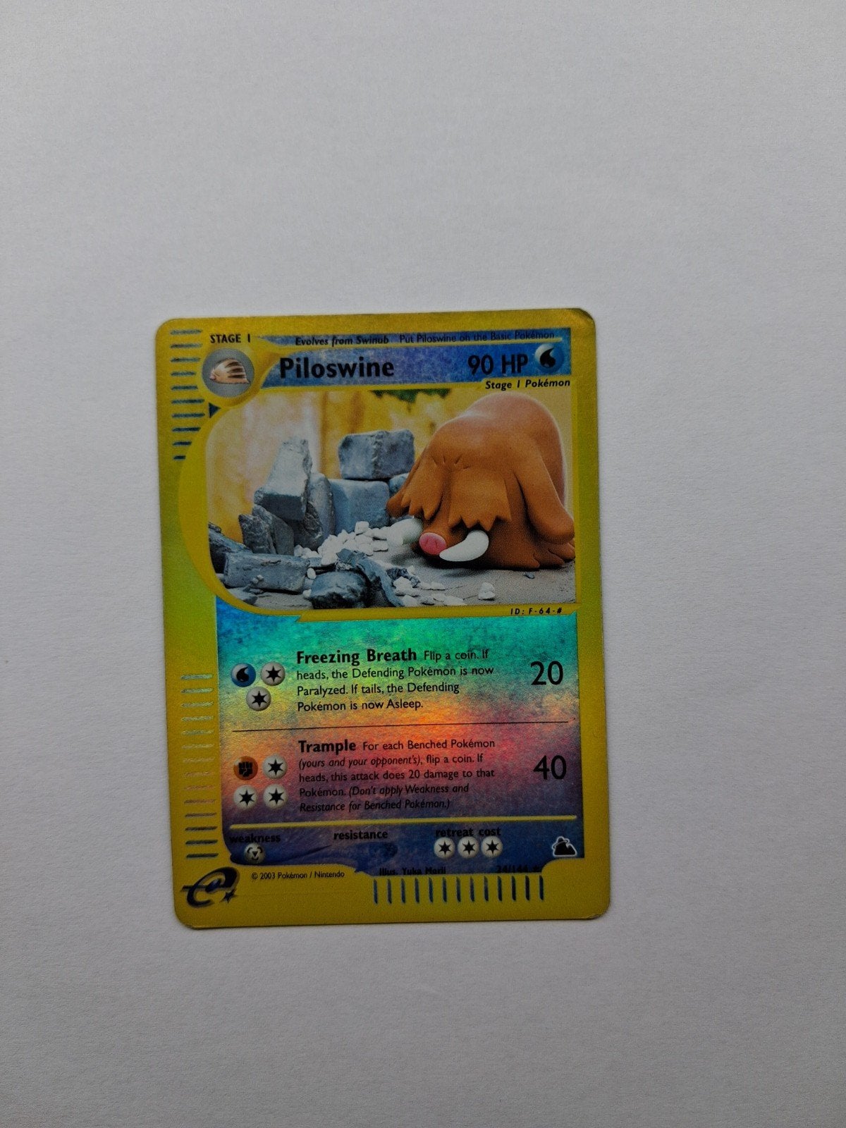 Piloswine reverse holo pokémon skyridge, Ophalen of Verzenden, Gebruikt