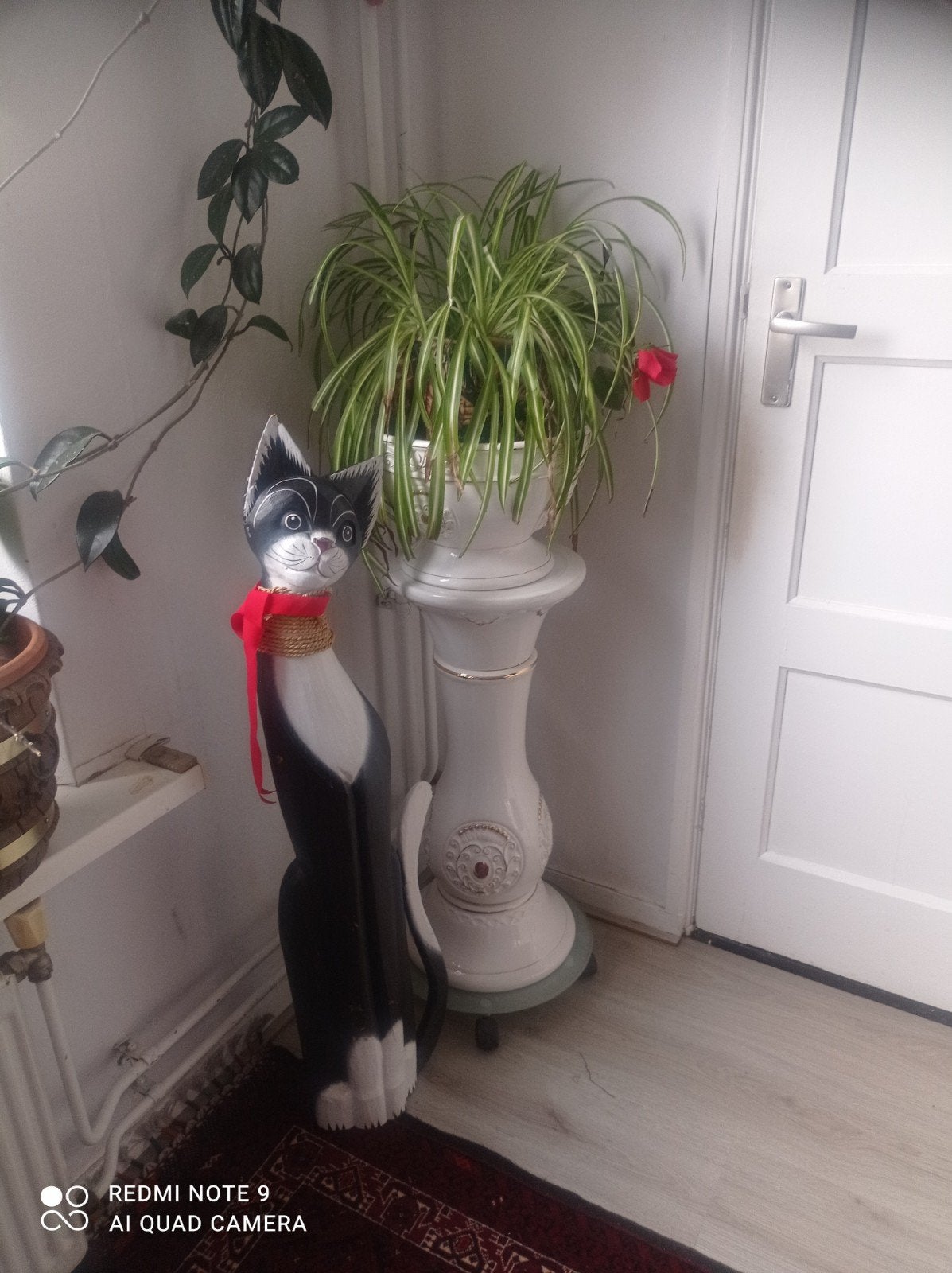 Vintage wood hout decoratie kat hoogte 84 CM, Ophalen of Verzenden