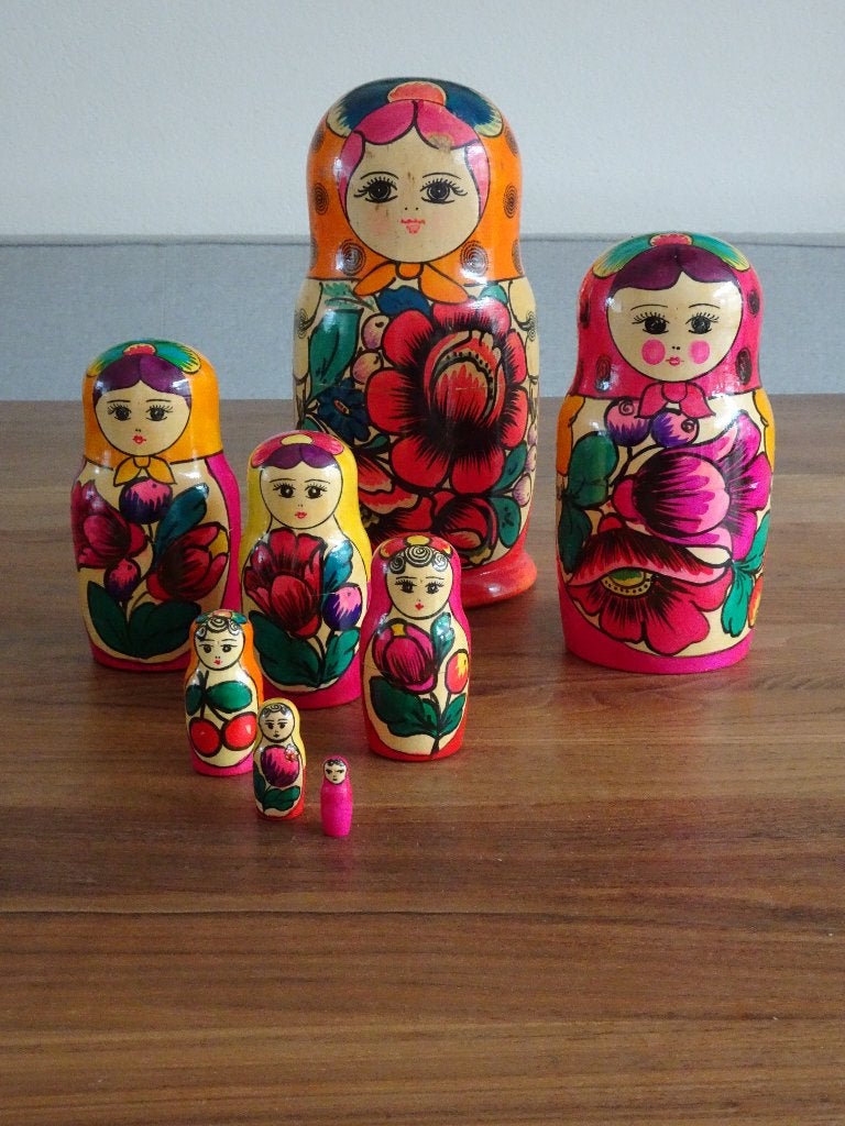 Vintage achtdelige Matroesjka / nesting dolls, Verzamelen, Ophalen of Verzenden, Zo goed als nieuw