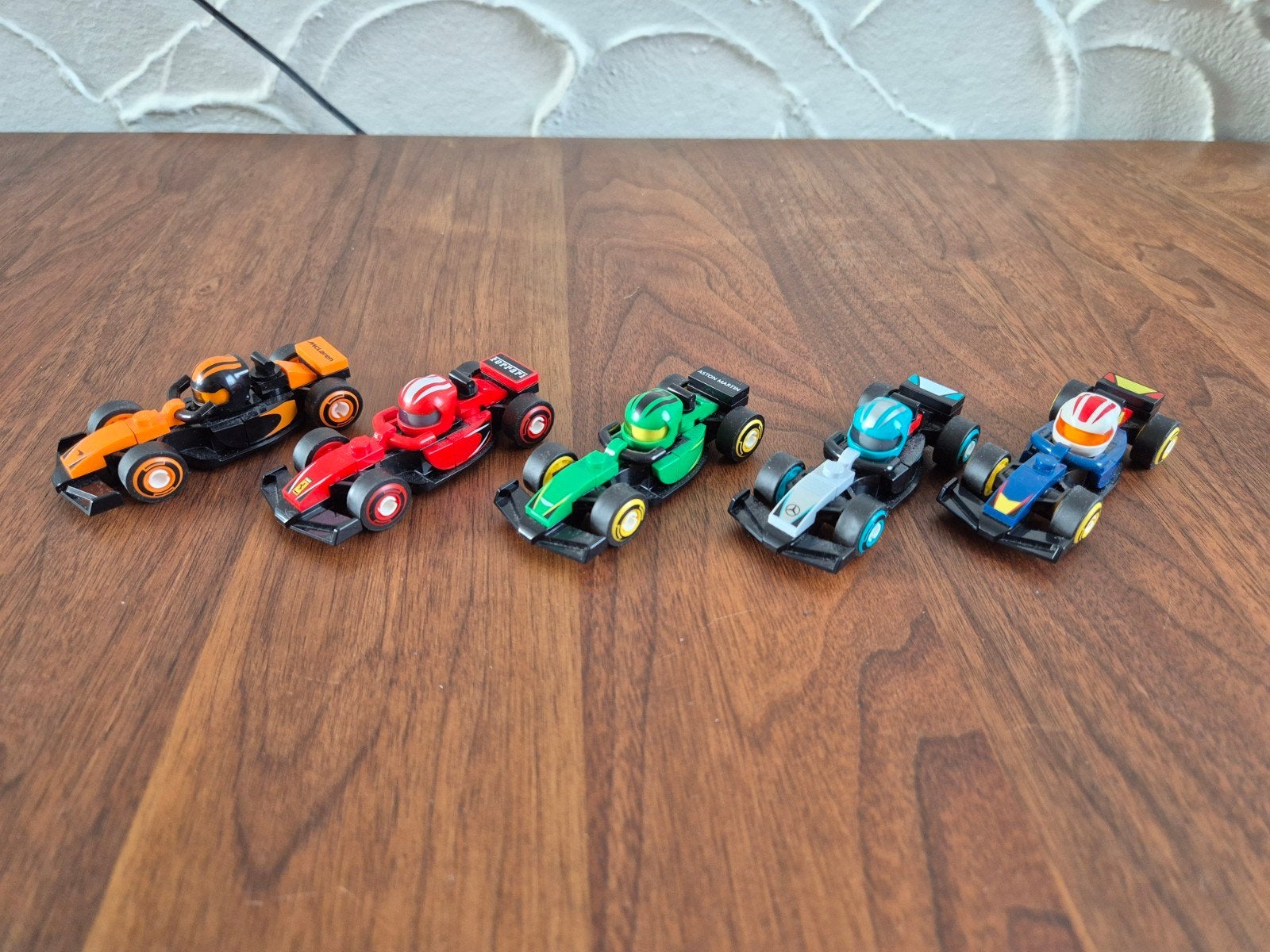 Set 5 stuks mini Lego F1 71049, Lego, Zo goed als nieuw, Complete set, Speed Champions