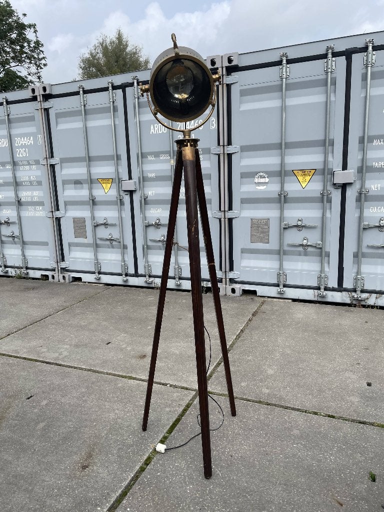 vintage geïnspireerde tripod spotlamp, Gebruikt, Gloeilamp, Overige lichtkleuren, Met schakelaar
