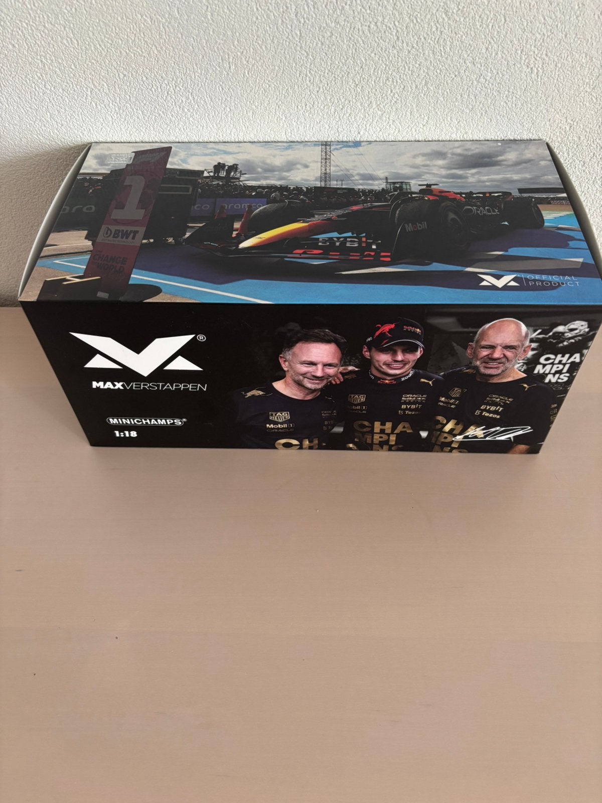 Max Verstappen 1:18 auto Gp usa 2021, Ophalen of Verzenden, Zo goed als nieuw, MiniChamps