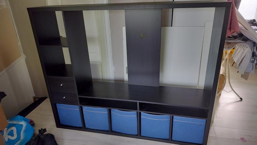 IKEA Kallax KAST TV Meubel met Lades en Opbergboxen, Ophalen, Gebruikt, Modern, Functioneel, 150 tot 200 cm