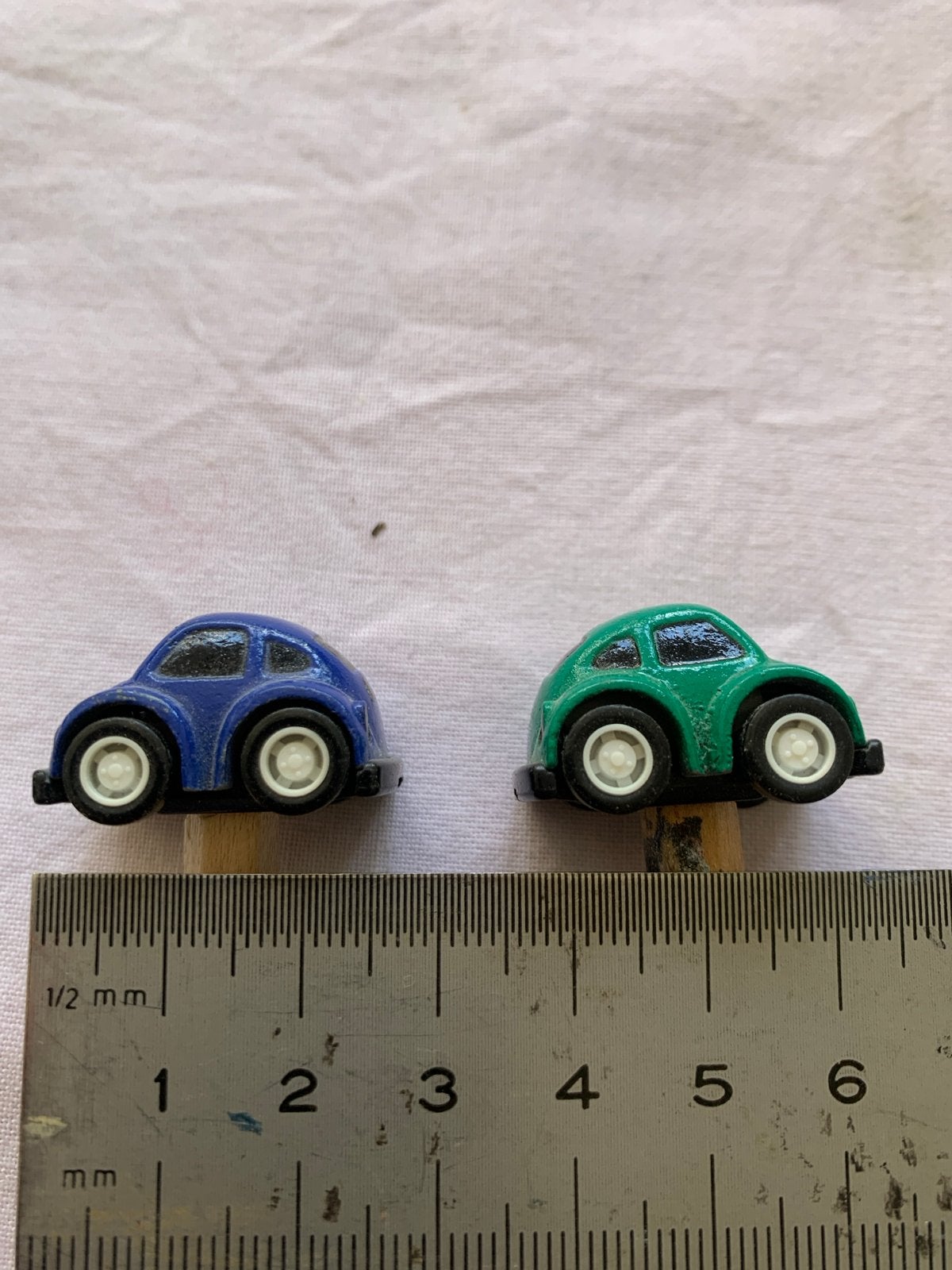 2 originele Minori Japan mini autootjes voor potlood, Kinderen en Baby's, Ophalen of Verzenden, Zo goed als nieuw