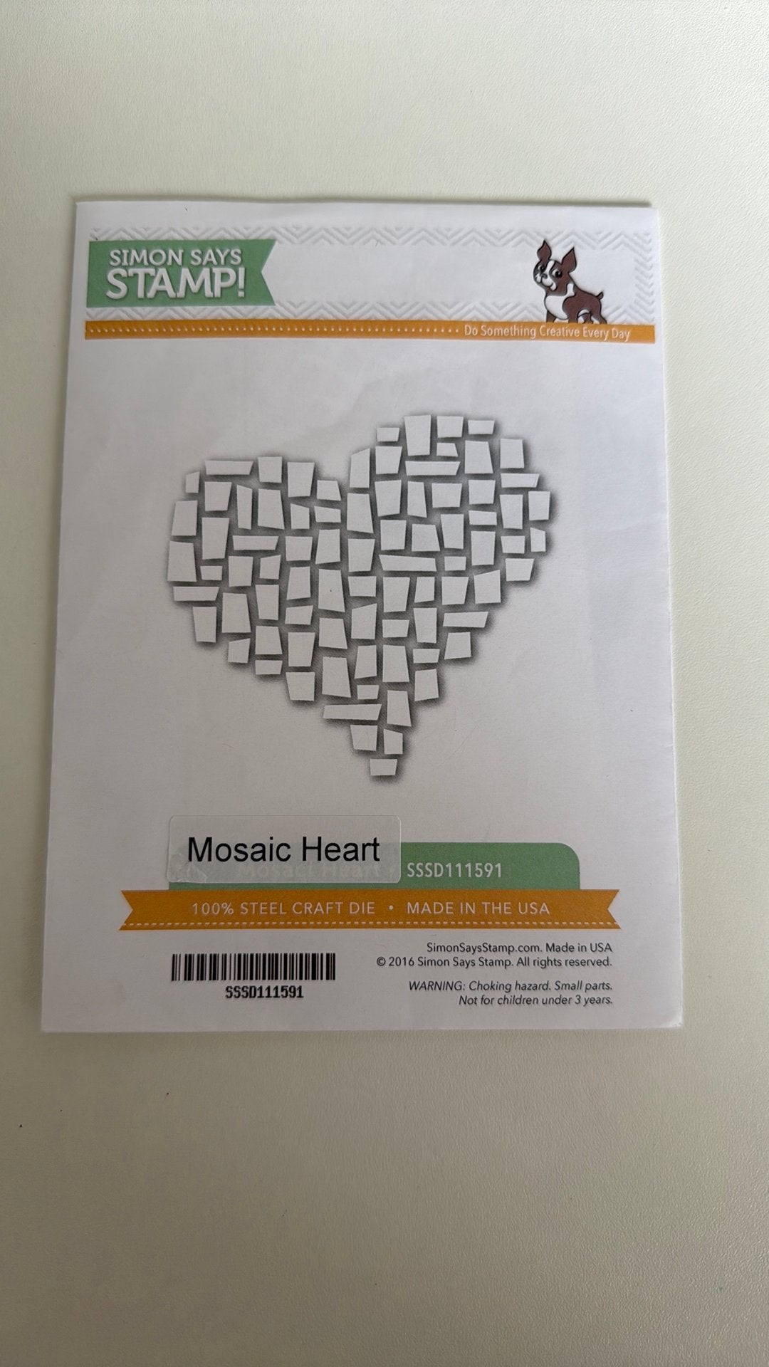 Simon says snijmal mozaik hart, Ophalen of Verzenden, Zo goed als nieuw, Overige thema's, Pons of Mal