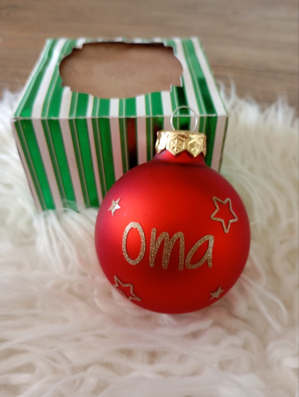 GLAZEN RODE OMA KERSTBAL VAN GLAS NU 3€ ZIE FOTO,S, Diversen, Ophalen of Verzenden