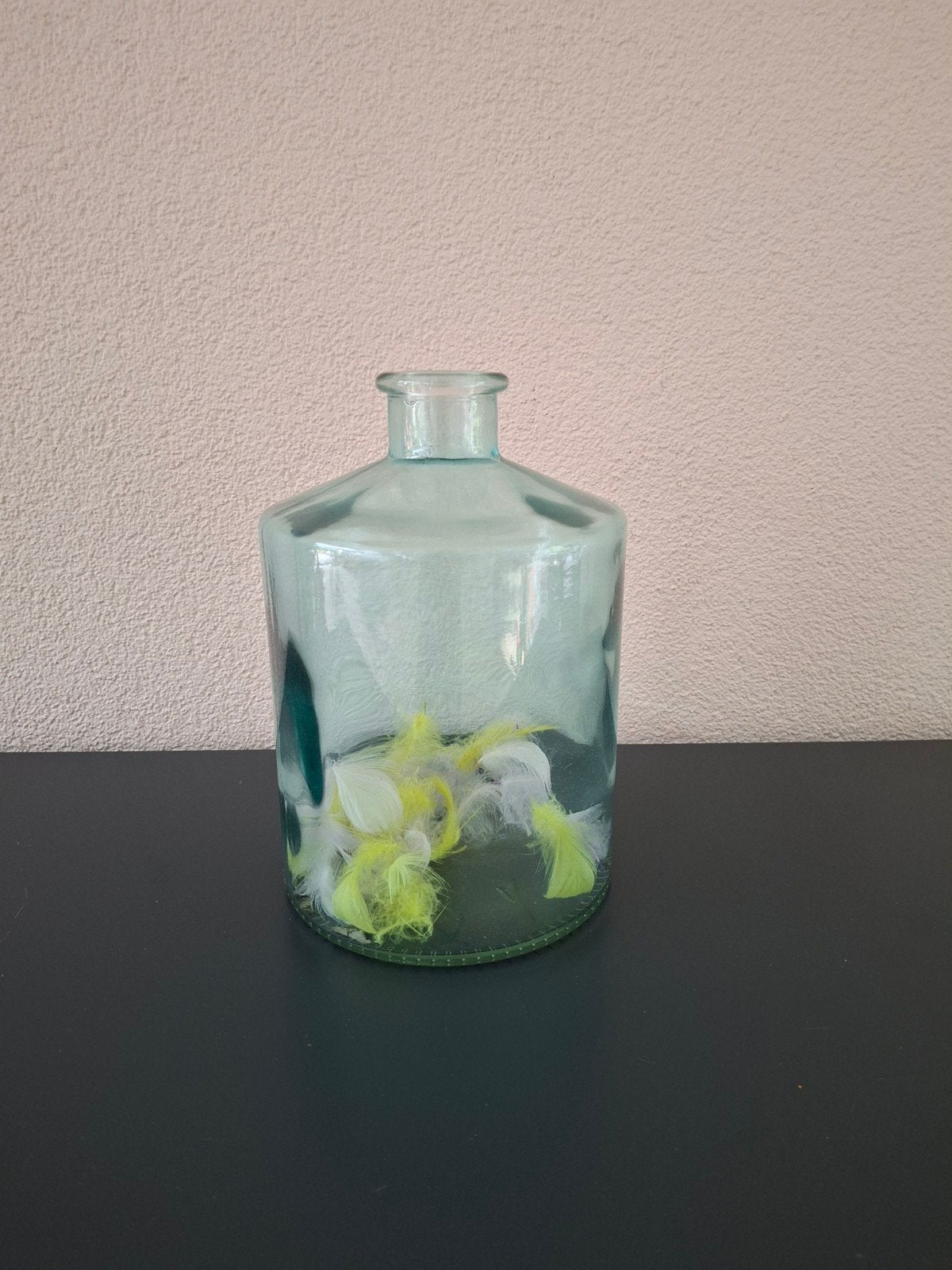 Glazen vaas decoratie, Huis en Inrichting, Ophalen, Inclusief decoratie, Groen, Glas