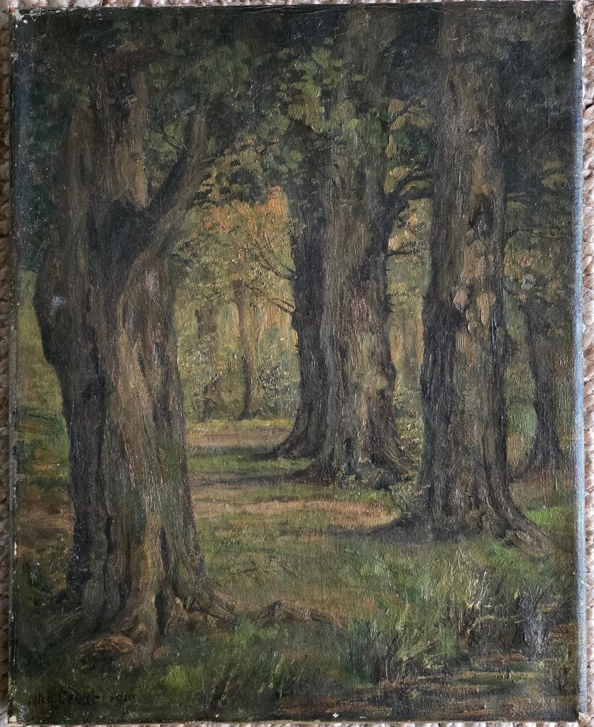 Een vroeg Bosgezicht van Nico Cevat, Ophalen, Origineel werk, Landschap