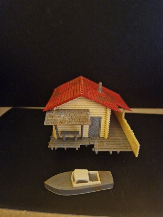 Modelbouw huisje met bootje, Ophalen of Verzenden, Gebruikt, Overige typen, Overige merken