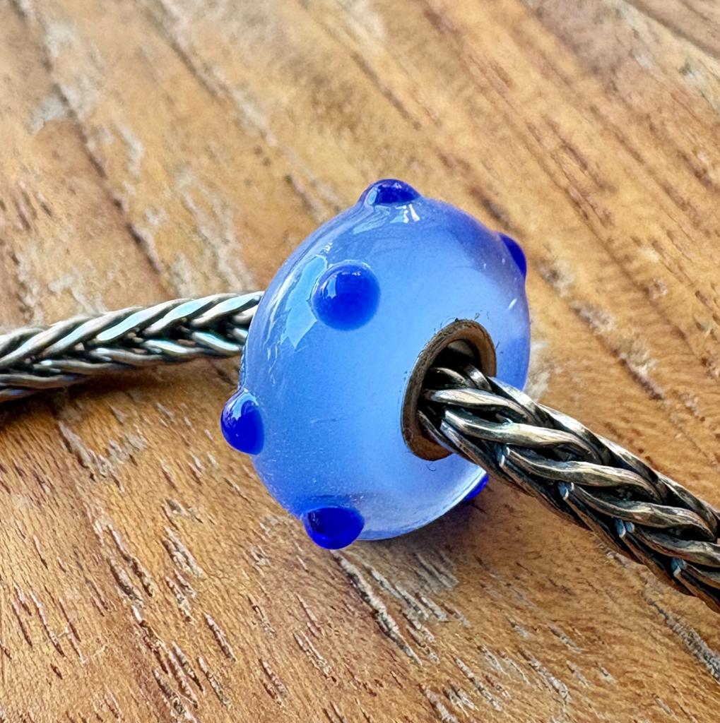 Trollbeads Retired Blauwe Knop NIEUW, Verzenden, Nieuw, Glas of Kristal, Trollbeads