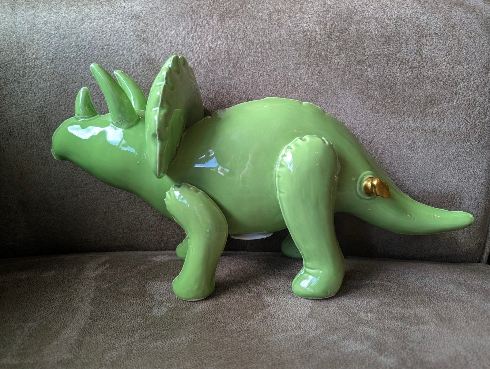 Dino spaarpot keramiek met opblaas look, Ophalen, Zo goed als nieuw, Steen, Aardewerk of Keramiek, Dier