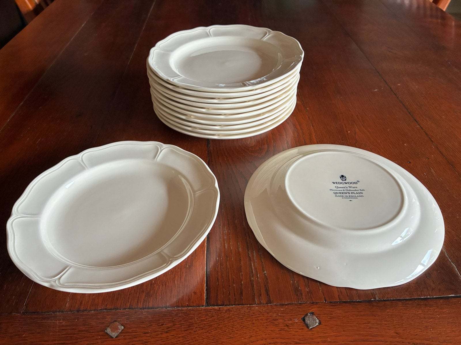 Wedgwood Queens Plain gebaksbordjes - set van 12x, Huis en Inrichting, Keuken | Servies, Ophalen of Verzenden, Zo goed als nieuw