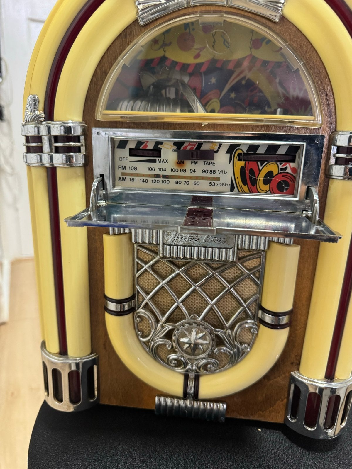 Retro Radio met Cassettespeler - Jukebox Stijl, Audio, Tv en Foto, Ophalen of Verzenden, Gebruikt, Radio