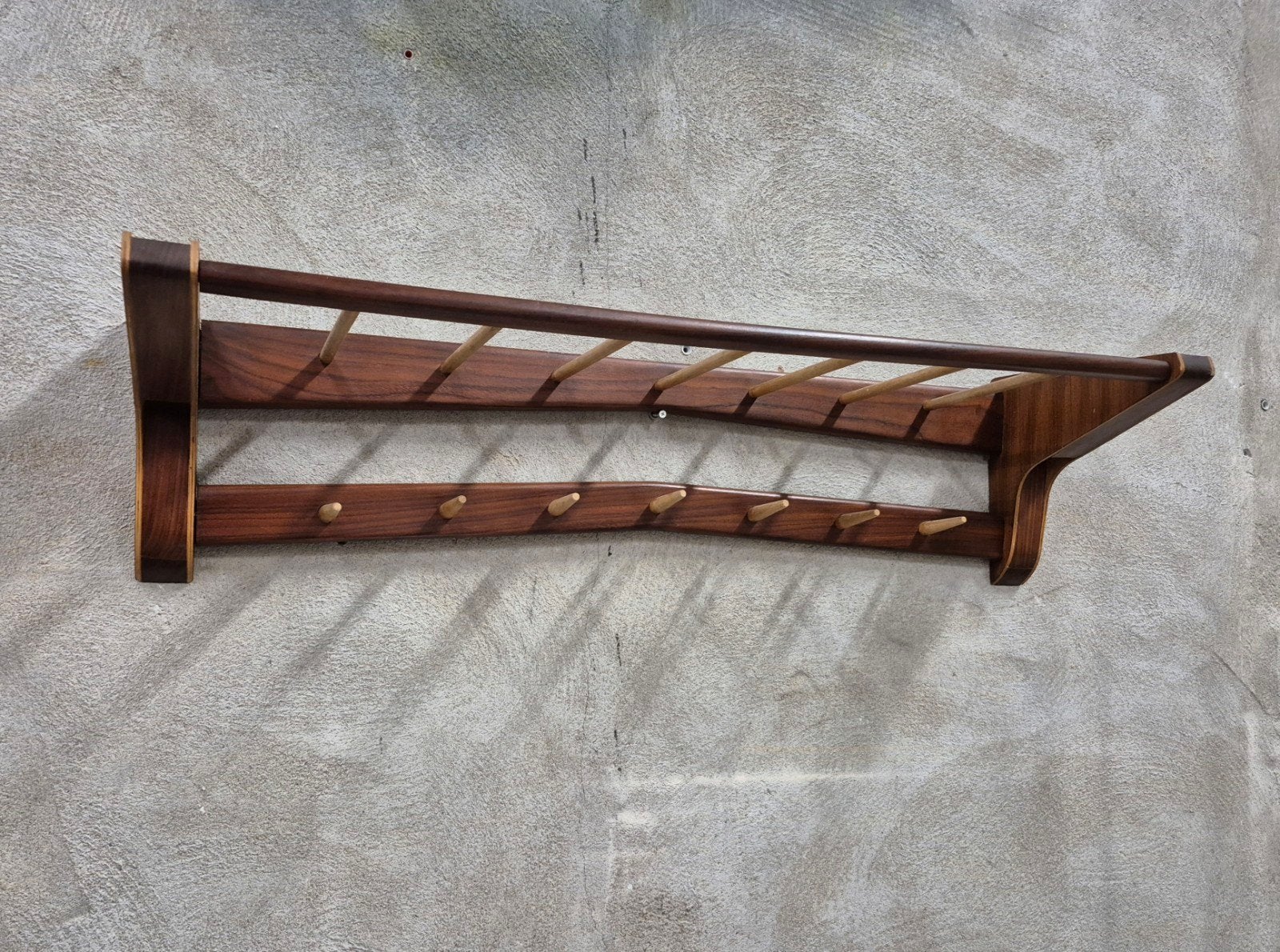 Electrimeufa wassenaar vintage kapstok in teak, Ophalen, Gebruikt, Hout, Wandkapstok