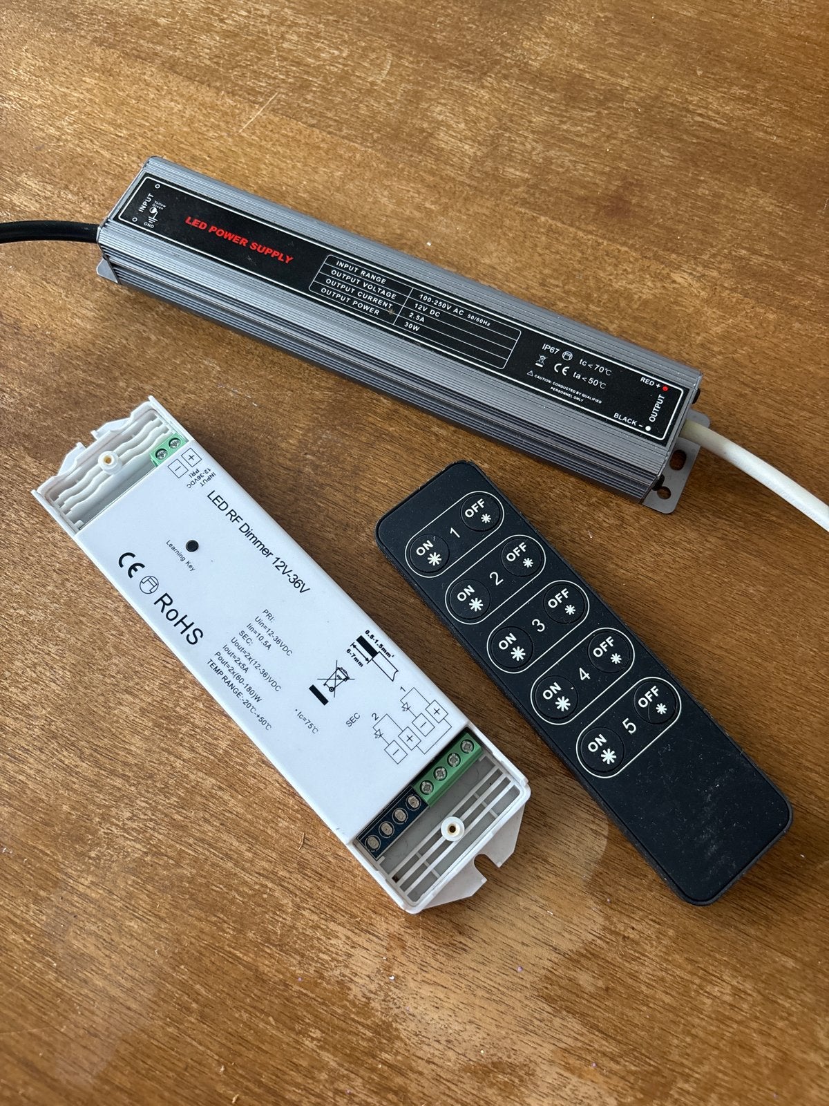 LED 12V transformator & RF Dimmer met Afstandsbediening, Metaal, Overige merken, Zwart, Overige fittingen