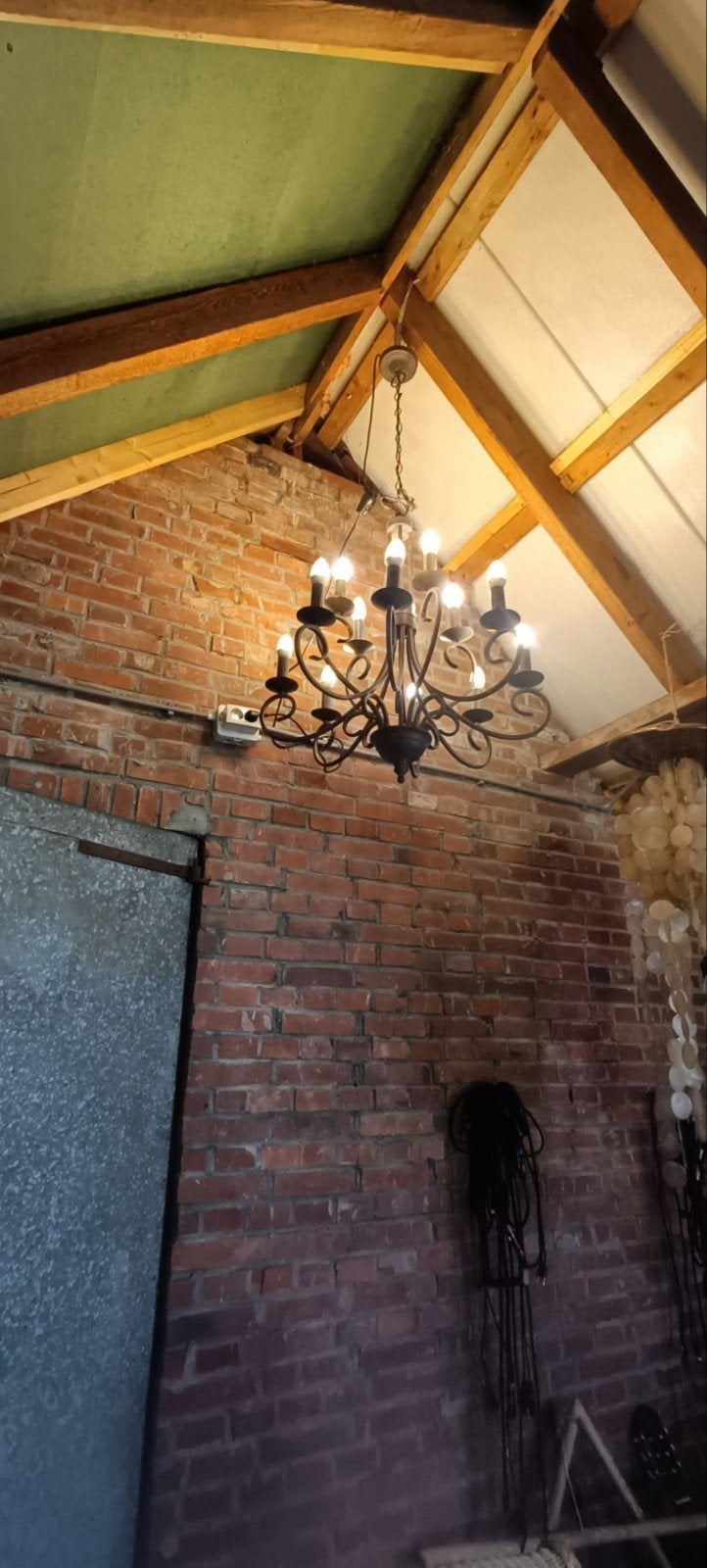 Koper kleurige kroonluchter, Huis en Inrichting, Lampen | Kroonluchters, Ophalen