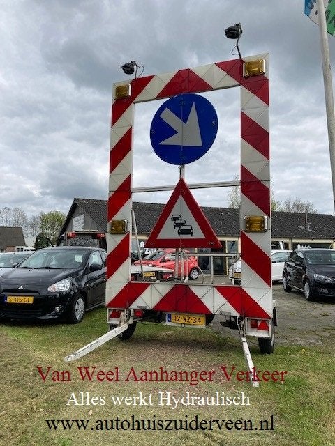 Van Weel VW 1350 MW Hydraulisch + Verkeers - Borden, Auto diversen, Aanhangers en Bagagewagens, Gebruikt