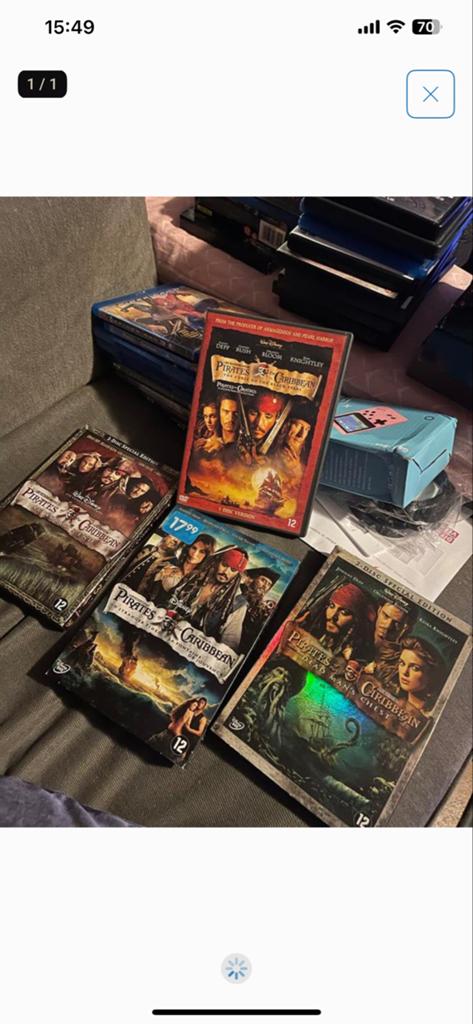 Pirates of the Caribbean DVD Collectie (4 films), Gebruikt, Boxset, Actiethriller, Ophalen of Verzenden