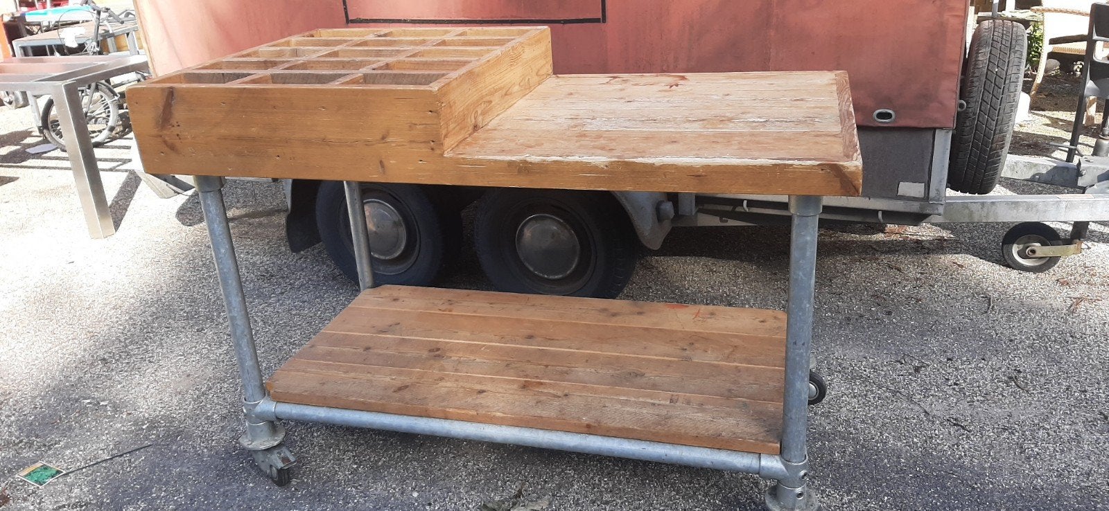 Steigerhouten Bestekbak / bestektafel, Ophalen, 25 tot 50 cm, 50 tot 100 cm