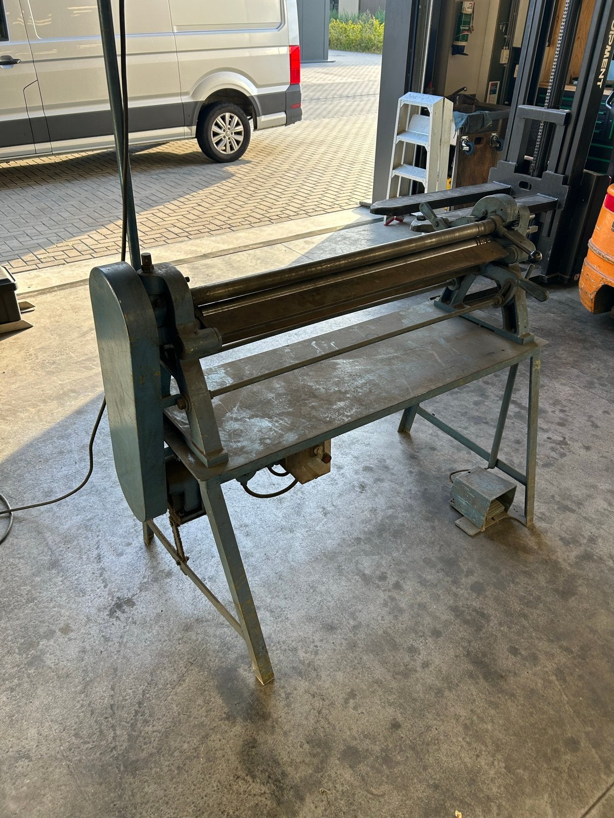 JÖRG elektrische Plaatwalsmachine, Ophalen