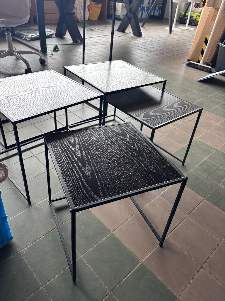 Set consoletafel met 4 bijzettafels zwart  CS26954, Huis en Inrichting, Ophalen, Overige materialen, Minder dan 55 cm, Gebruikt