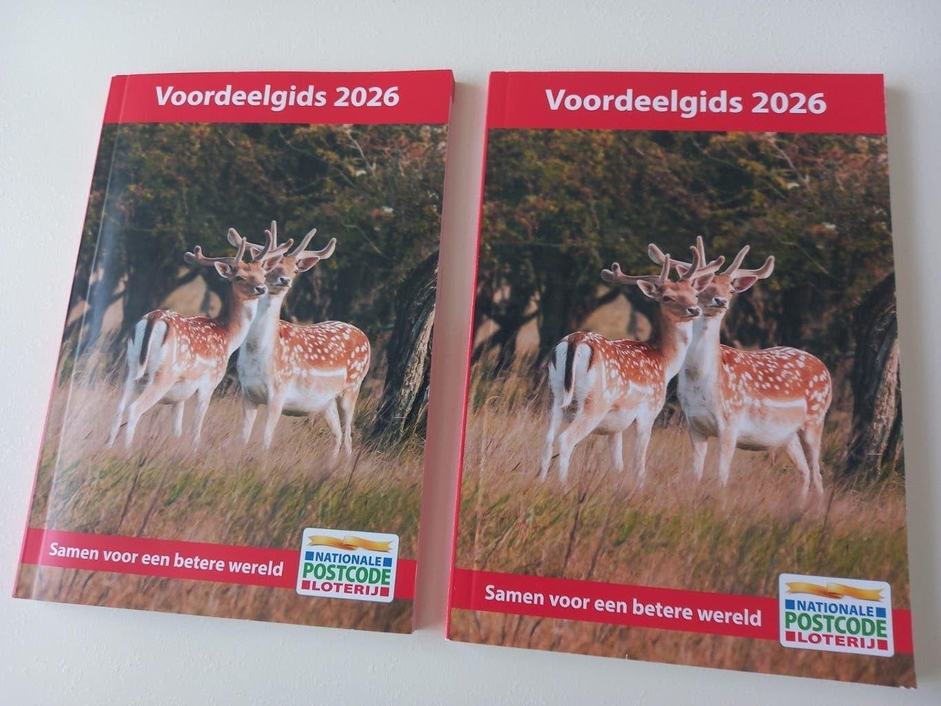 Voordeelgids 2026 postcodeloterij, 2 stuks, Tickets en Kaartjes, Drie personen of meer, Kortingsbon