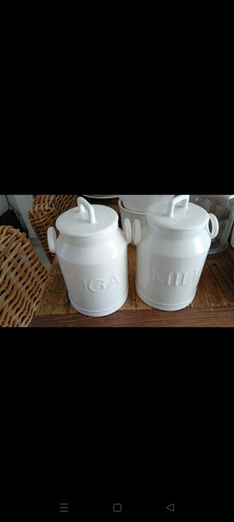 Twee melkkannetjes potjes Riviera Maison, Overige typen, Ophalen of Verzenden, Overige stijlen, Glas