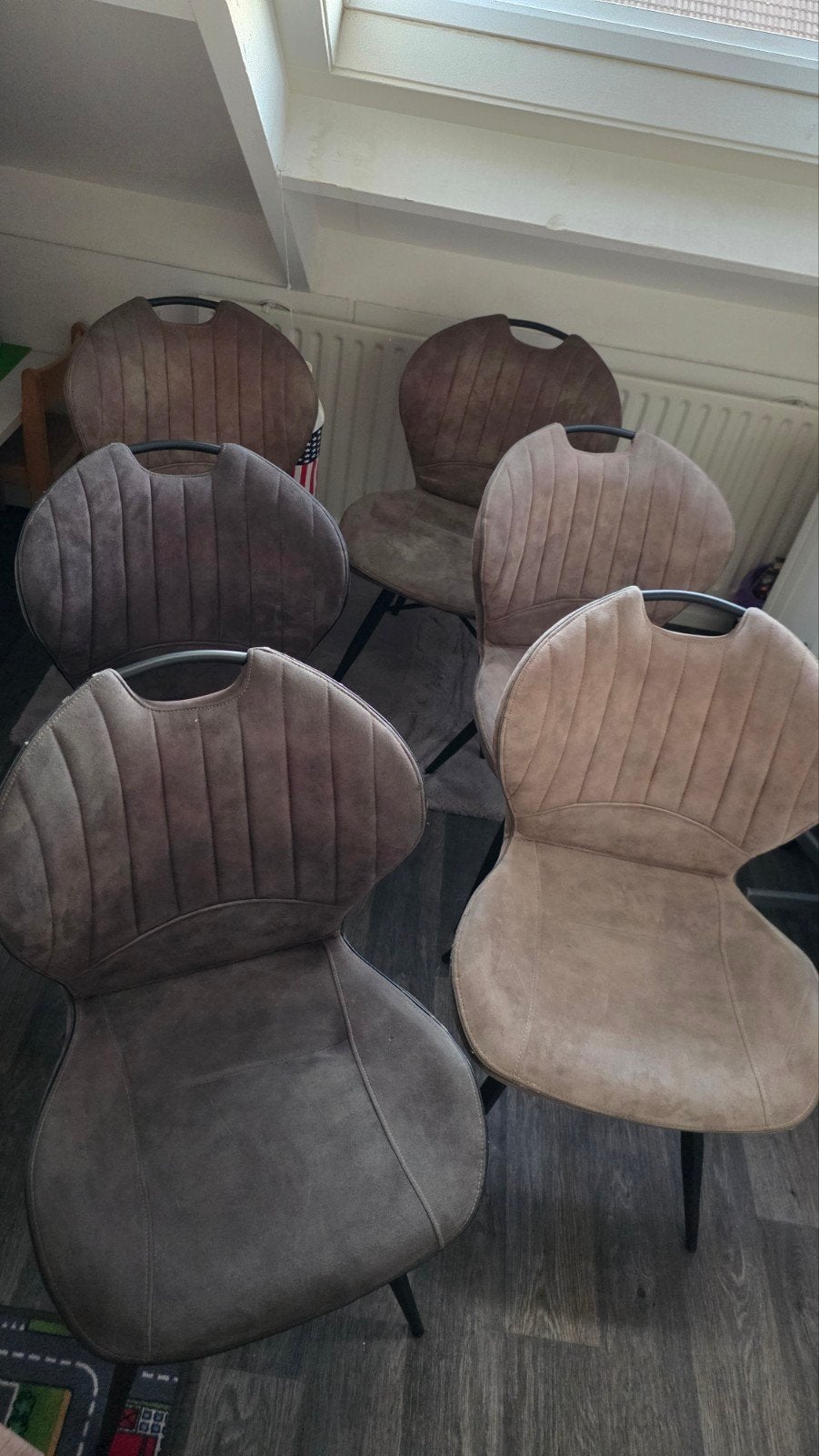 Set van 6 eetkamerstoelen pronto, Huis en Inrichting, Stoelen, Gebruikt, Vijf, Zes of meer stoelen, Stof, Overige kleuren, Ophalen