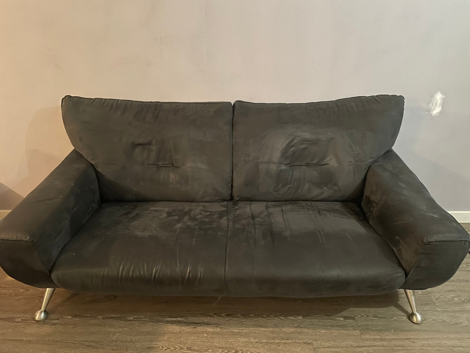 Gratis 2,5 zits blauwe velvet bank, Antiek en Kunst, Antiek | Meubels | Stoelen en Banken, Ophalen