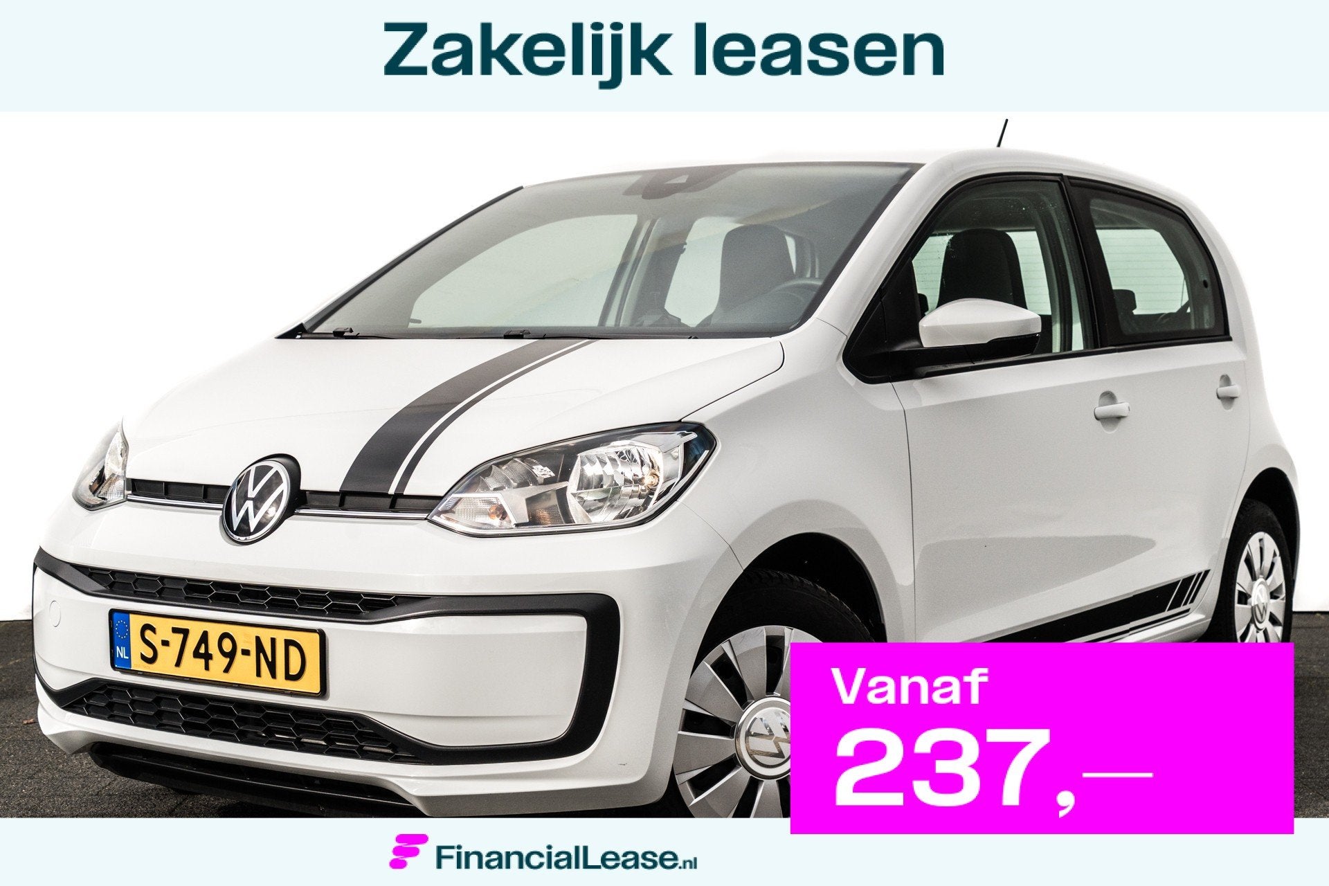 Volkswagen up! 1.0 5 Drs. | 24.625 Km | Org NL | Lane Assist, Voorwielaandrijving, Stof, Gebruikt, Met garantie (alle)