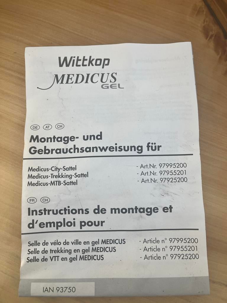 Nieuw Wittkop Medicus Stadszadel met Gel, Fietsen en Brommers, Fietsonderdelen, Nieuw, Zadel, Ophalen