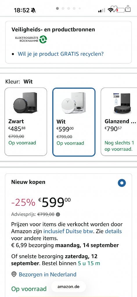 Robot stofzuigers!, Nieuw, Ophalen of Verzenden, Ecovacs, Robotstofzuiger