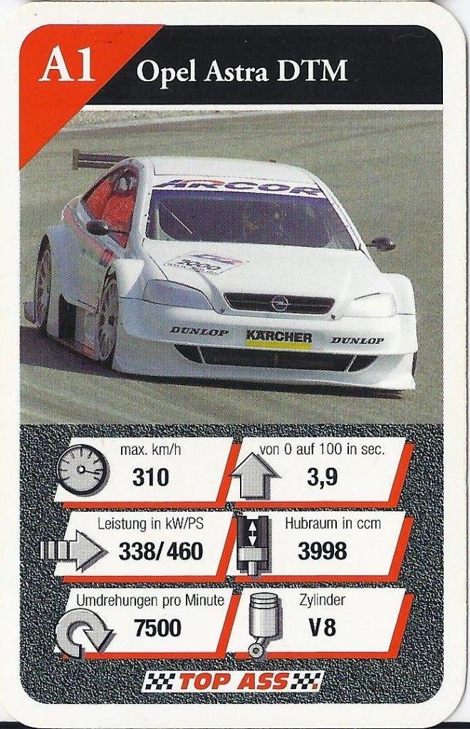 Kw2087 autokaartje autosport opel astra dtm (a1), Ophalen of Verzenden, Zo goed als nieuw, Auto's