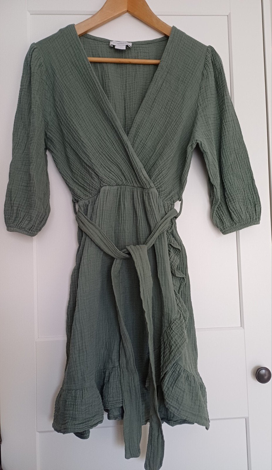 Cotton Club wikkeljurk groen maat S, Kleding | Dames, Jurken, Ophalen of Verzenden, Zo goed als nieuw, Maat 36 (S), Cotton Club