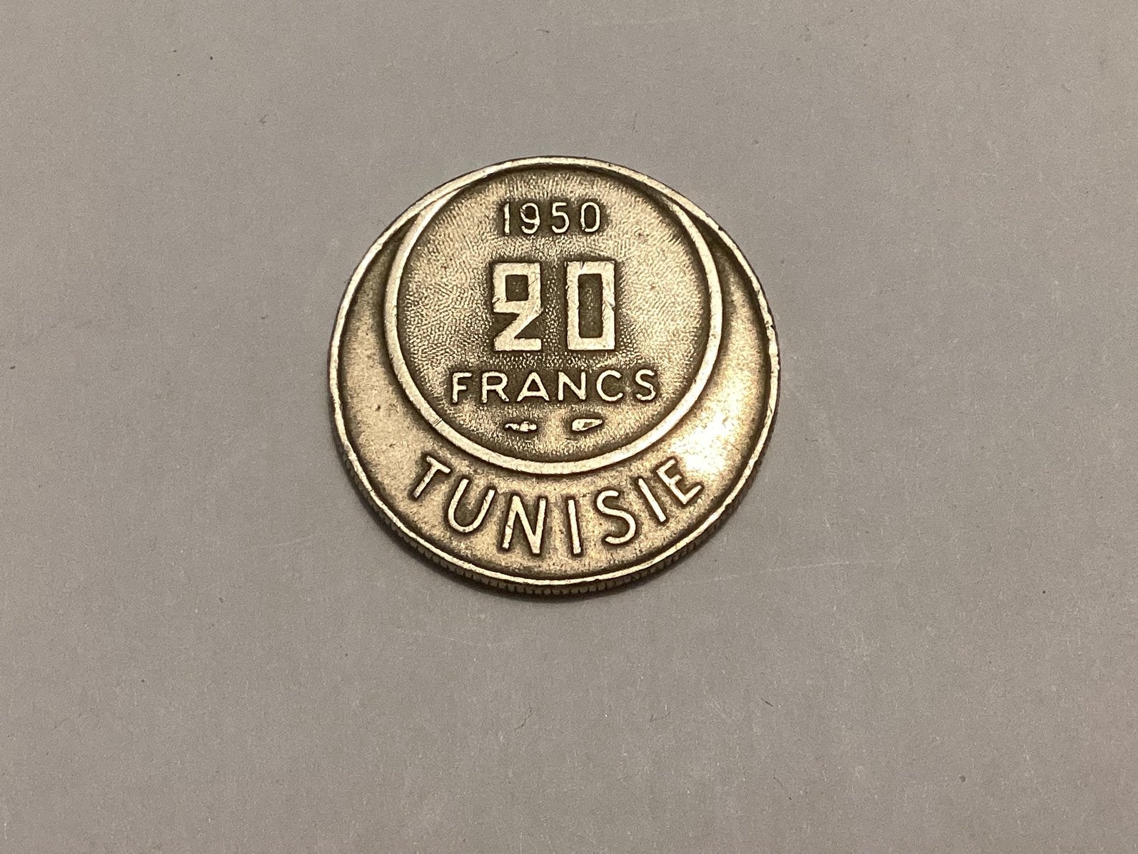 Tunesië 20 Frans 1950, Ophalen of Verzenden, Overige landen