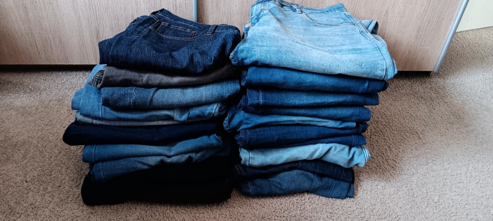 Dames jeans slimfit en straight leg maat 42-48, Kleding | Dames, Spijkerbroeken en Jeans, Ophalen, Zo goed als nieuw, Blauw, Overige jeansmaten
