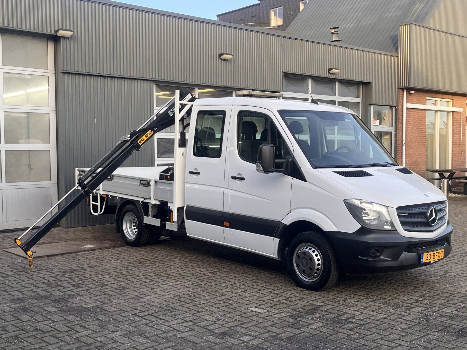 Mercedes-Benz Sprinter 513cdi 130pk DC Laadkraan Hiab 017T A, Automaat, Stof, 4 cilinders, Wit