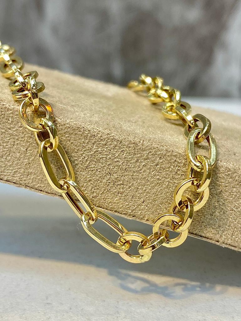 14k Gouden Schakel Armband, Ophalen of Verzenden, Nieuw, Goud, Goud