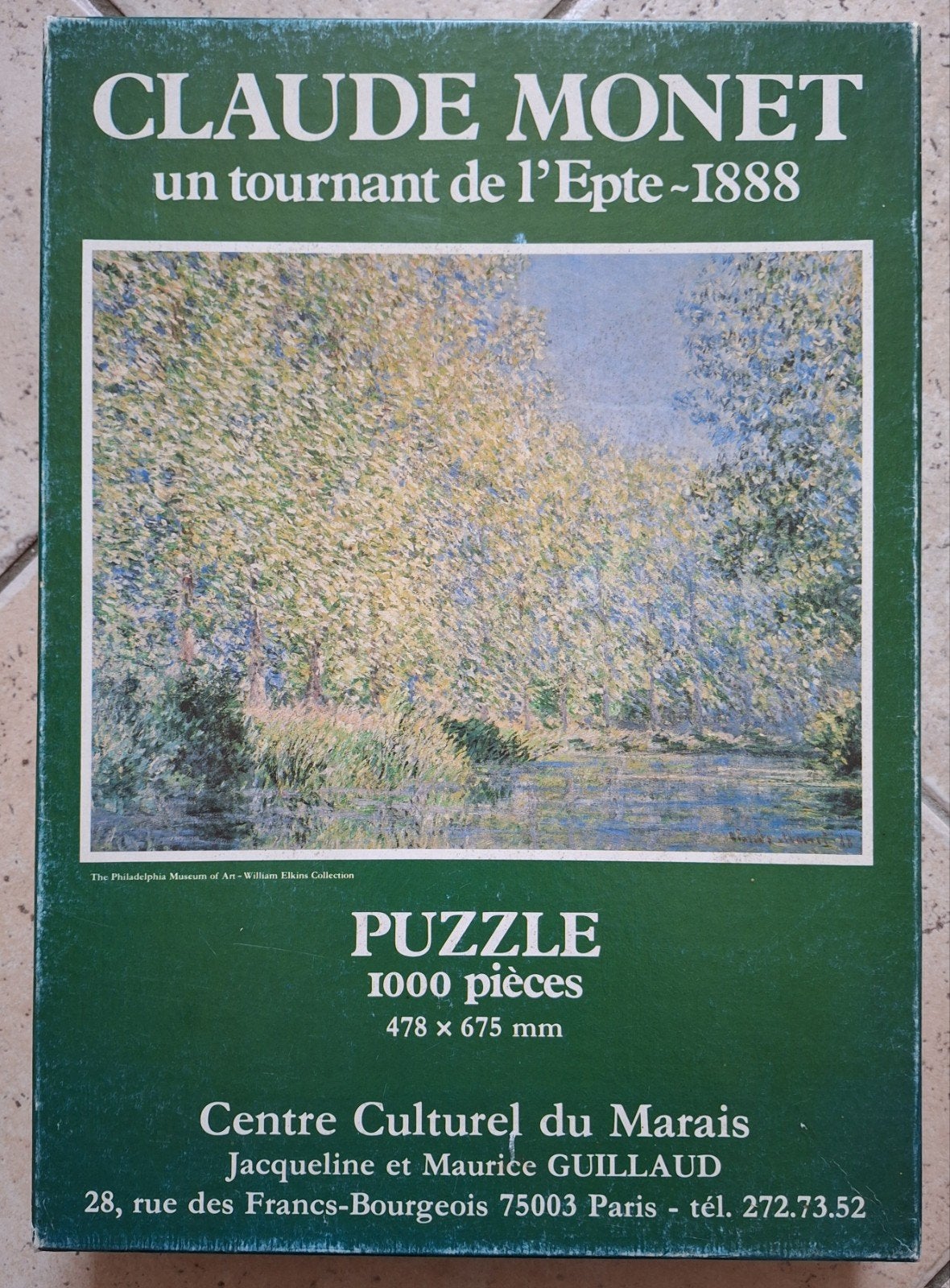 Claude Monet puzzel - Un tournant de l'Epte - 1000 stukjes, Ophalen of Verzenden, 500 t/m 1500 stukjes, Zo goed als nieuw