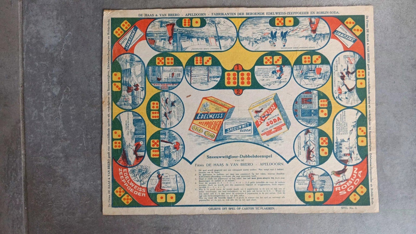 Sneeuwwitgloor Dobbesteenspel, Vijf spelers of meer, Ophalen of Verzenden, Gebruikt, Firma De Haas & Van Brero