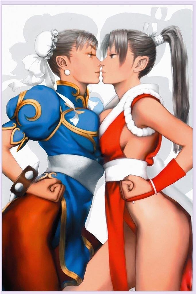 sexy waifu Mai Shiranui Chun Li Anime Hentai Poster 40|60cm, Verzenden, Kuifje, Nieuw, Beeldje of Figuurtje
